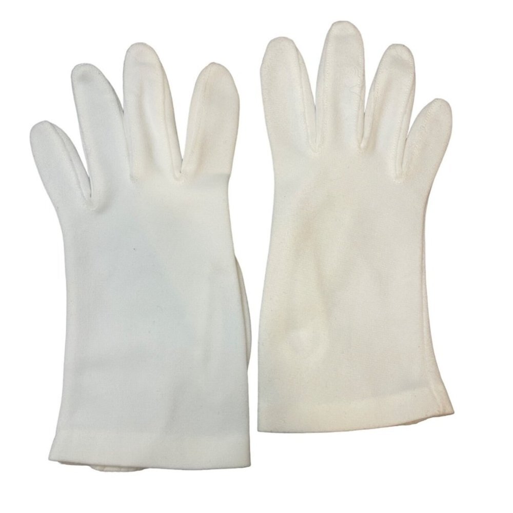 Vintage 80s 90s Ladies White Cotton Gloves Sz S